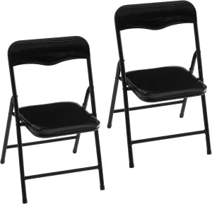 Heritage Kids Padded Folding Chair for Kids, Set of 2, Black, Ages 3 