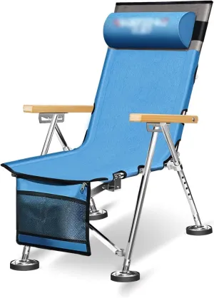 High Back Chair Camping Folding Chair Adjustable Back Reclining Camp Chairs with Bag Pillow and Armrests for Fishing Hiking Beach 550lbs Capacity Camping Chair