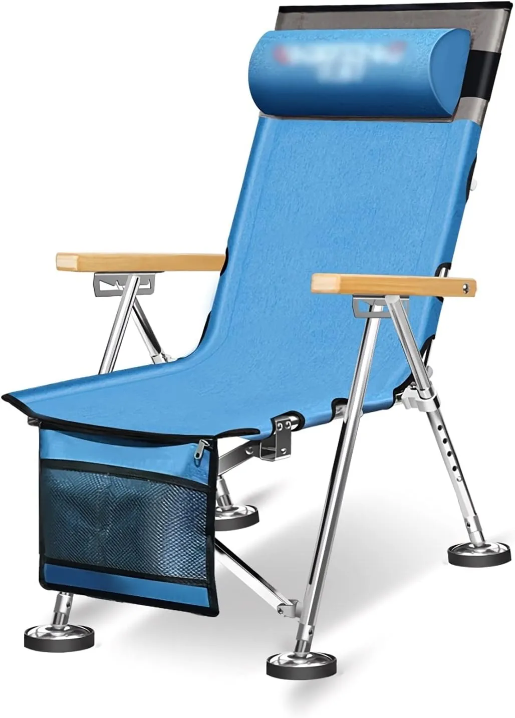 High Back Chair Camping Folding Chair Adjustable Back Reclining Camp Chairs with Bag Pillow and Armrests for Fishing Hiking Beach 550lbs Capacity Camping Chair