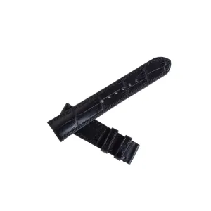High Quality Alligator leather watch band, Handmade Black Alligator watch strap (23mm, Steel Folding Clasp)
