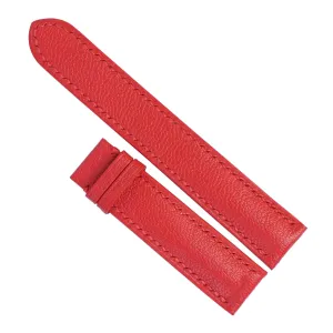 High Quality Red Goat leather watch band, Handmade Alran Chevre Sully leather watch strap (22mm, Steel Folding Clasp)