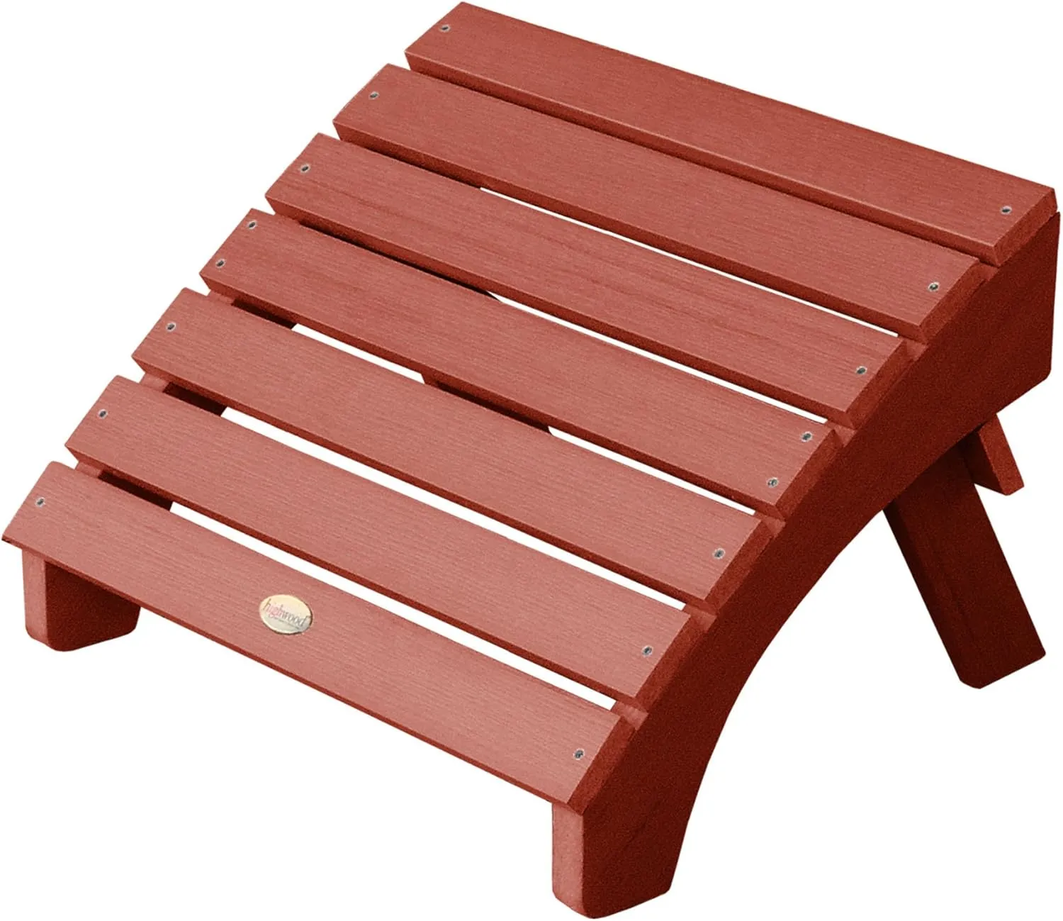Highwood Hamilton King Size Folding & Reclining Adirondack Chair with Ottoman, Rustic Red
