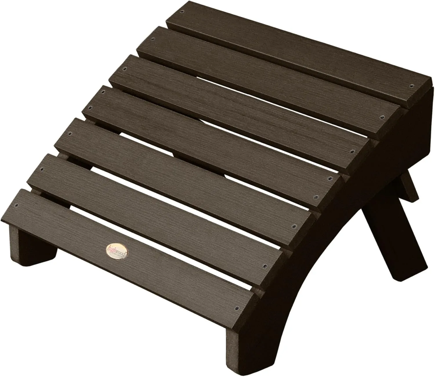 Highwood Hamilton King Size Folding & Reclining Adirondack Chair with Ottoman, Weathered Acorn