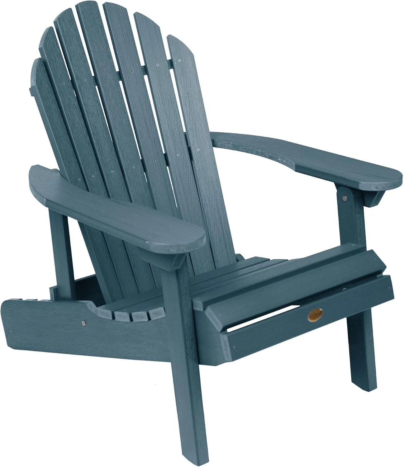 highwood Hamilton Made in the USA Folding and Reclining Adirondack Chair, Adult Size, Nantucket Blue