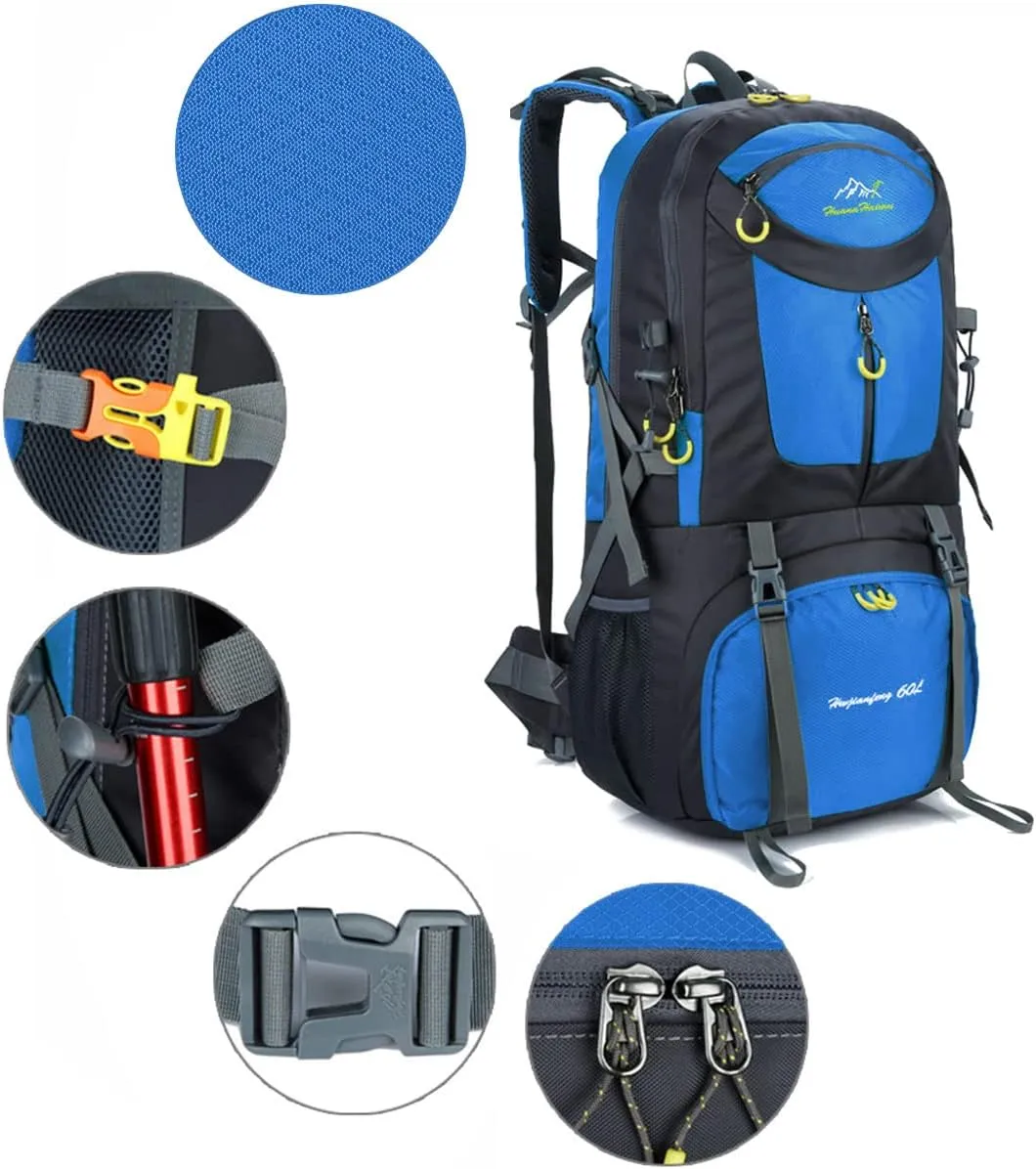 Hiking Backpack 60L Climbing Camping Backpack Large Rucksack for Trekking Travel Outdoor Sport
