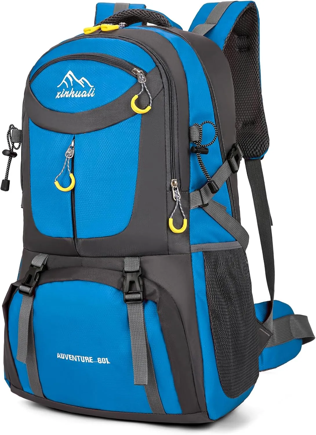 Hiking Backpack, 60L Large Camping Backpack Waterproof for Travel, Lightweight Day pack for Men Women, Blue