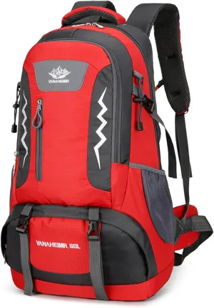 Hiking Backpack 60L Water-Resistant Camping Backpack for Men and Women Outdoor Sport Travel Mountaineering