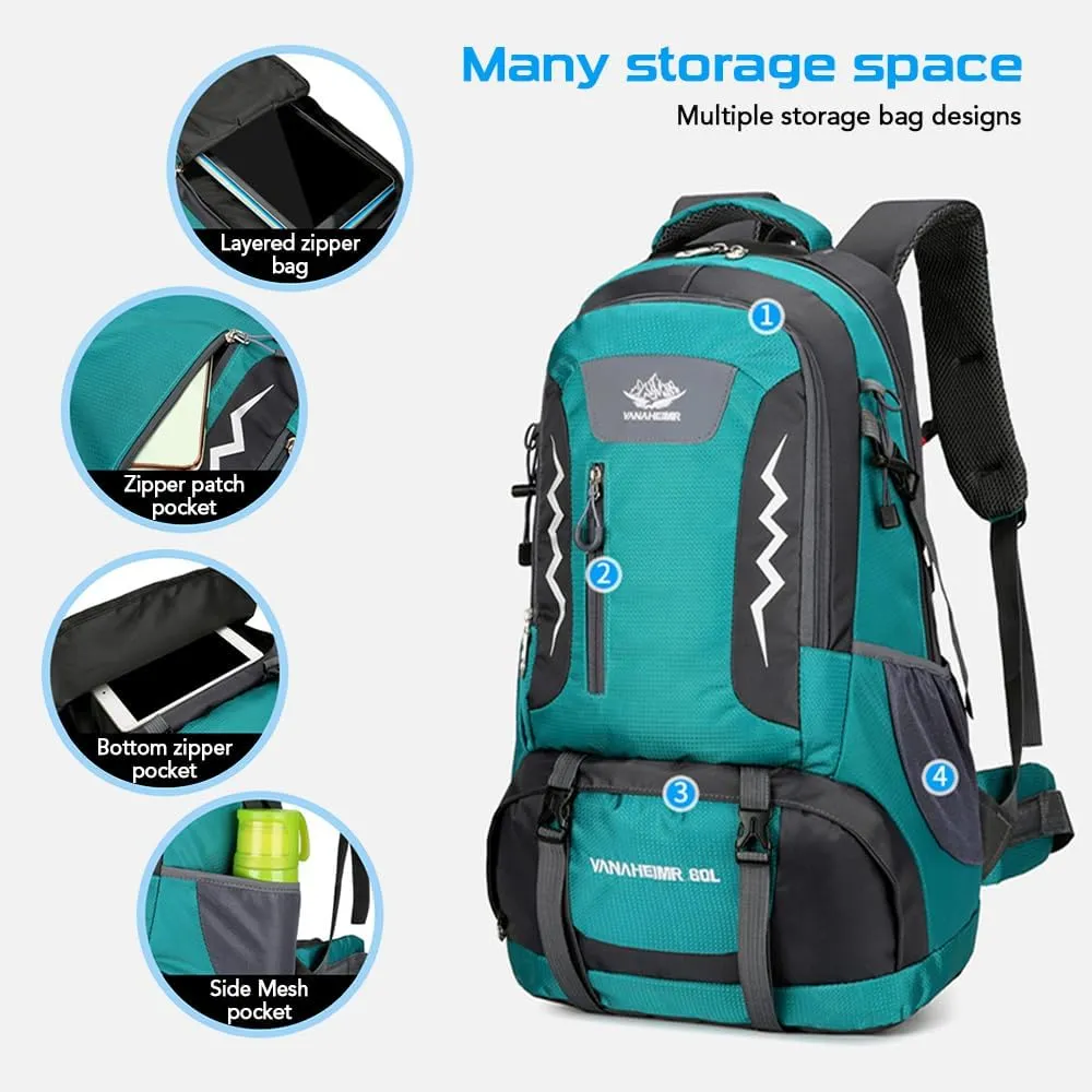 Hiking Backpack 60L Water-Resistant Camping Backpack for Men and Women Outdoor Sport Travel Mountaineering