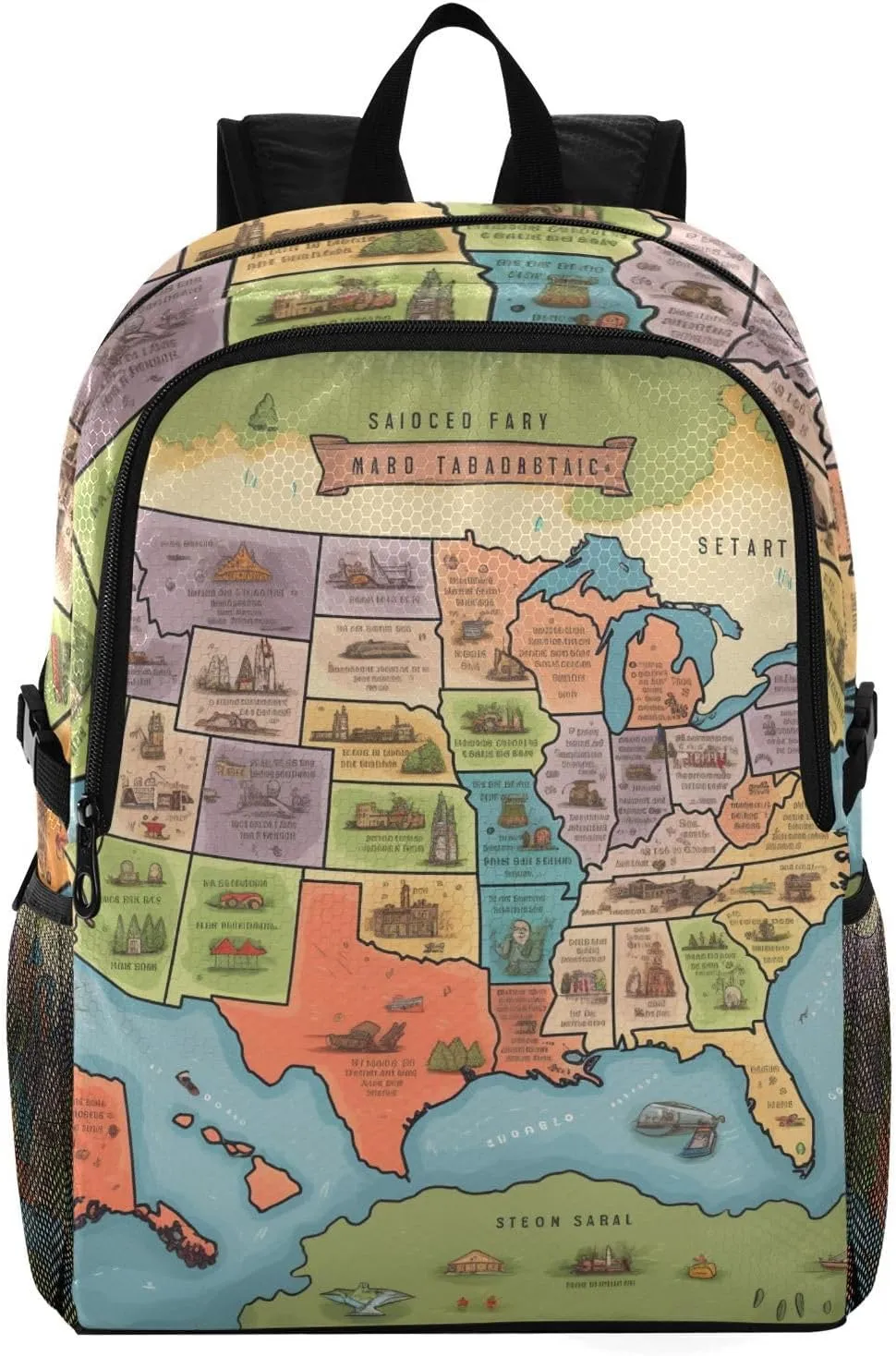 Hiking Backpack Packable Lightweight Camping Backpack Men Women Waterproof Hiking Daypack Outdoor Travel Daypack, America Map (35)