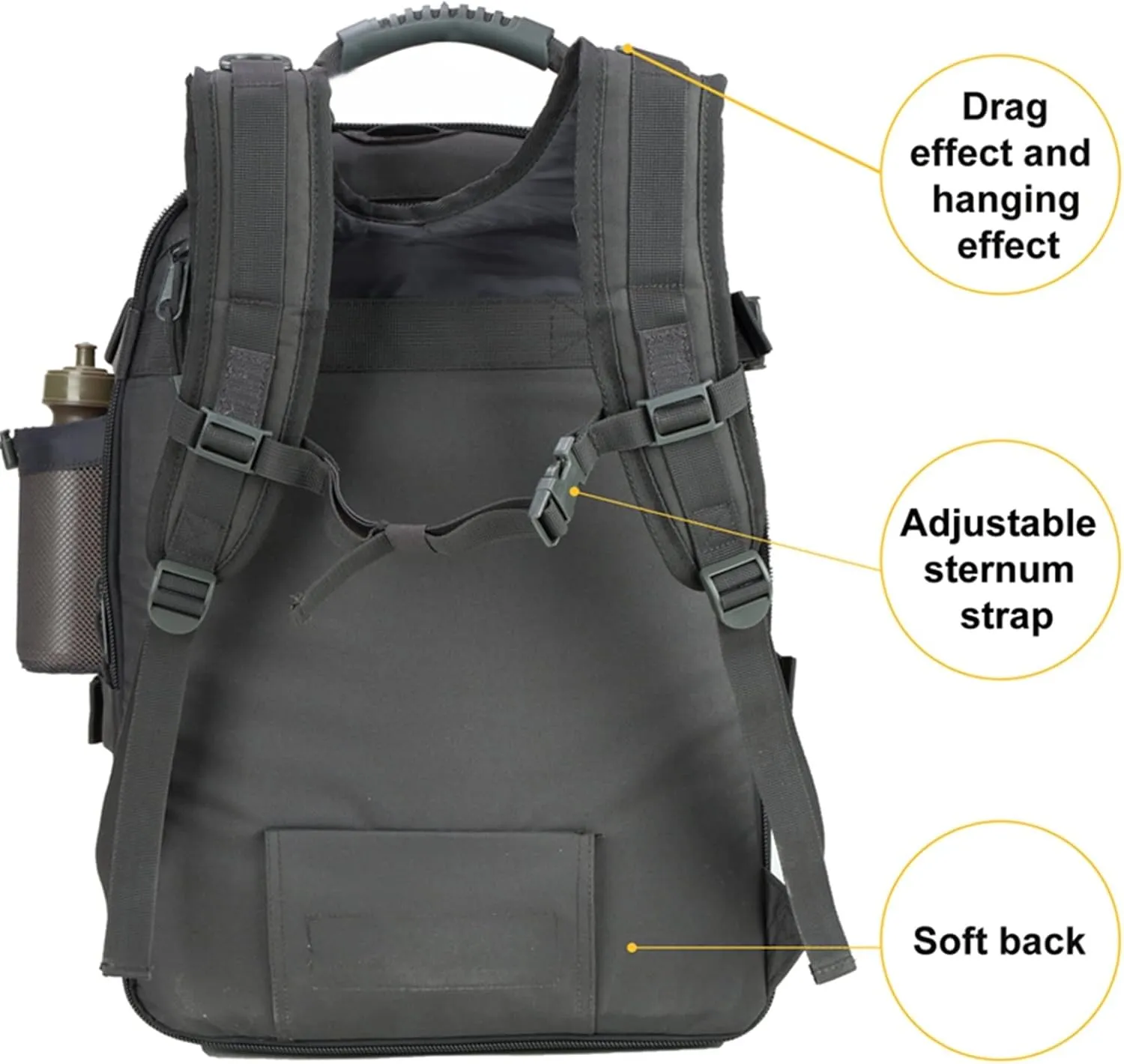 Hiking Daypacks 60L Backpack Rucksack 3P Outdoor Travel Hiking Backpack Camping Hunting Mountaineering Bag (Color : Grey)