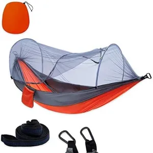 Hiking,Beach,Garden,Outdoor,Tree,Balcony,Swing Bed,Travel,Patio,1-2 Portable Person Camping Outdoor Hammock with Mosquito Net Swing Sleeping Lightweight Travel Bed for Hiking