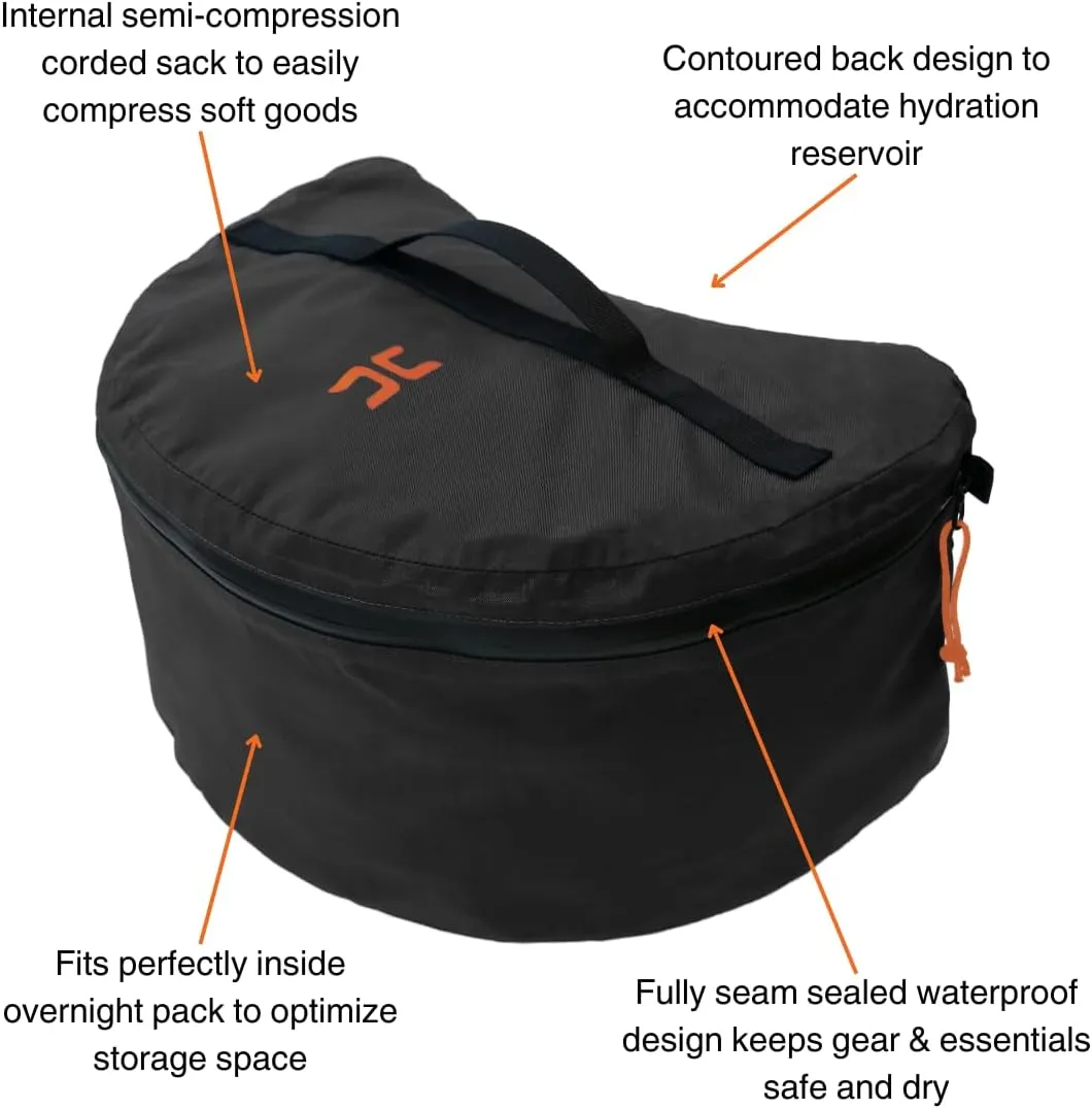 Hillsound PackStack Stuff Semi-Compression Storage Cubes, Waterproof Packing Cubes, Backpacking & Camping Space-Saving Modular Pack Organizers (Black, Fits 40L  Backpack)