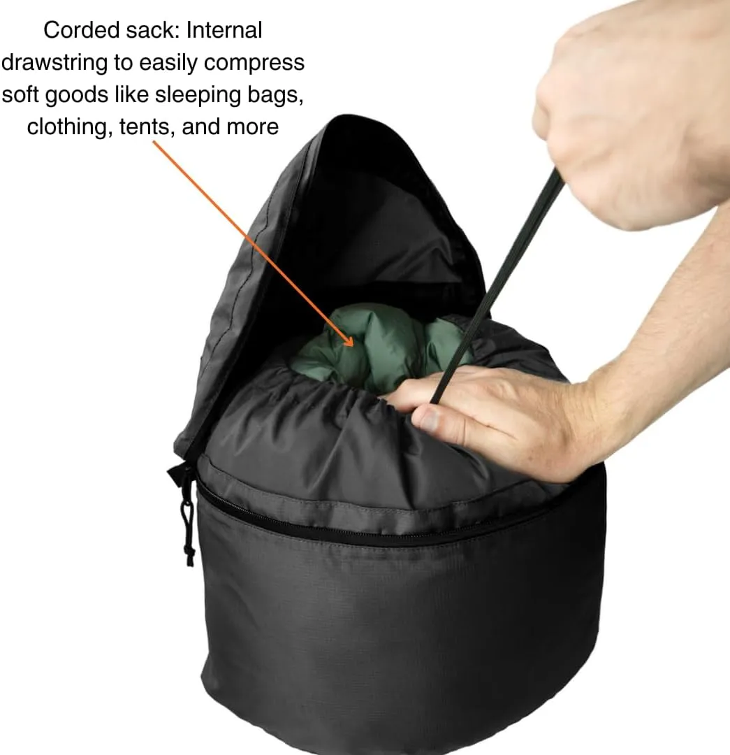 Hillsound PackStack Stuff Semi-Compression Storage Cubes, Waterproof Packing Cubes, Backpacking & Camping Space-Saving Modular Pack Organizers (Black, Fits 40L  Backpack)