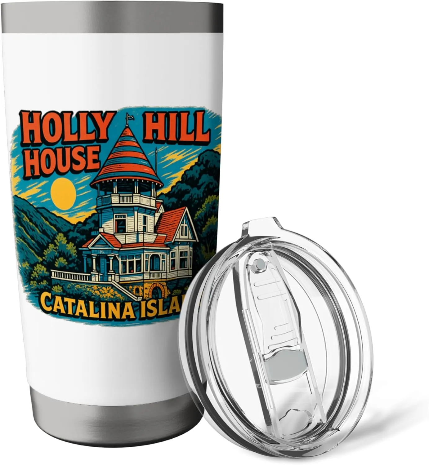 Holly Hill House, Catalina Island | Print On Front Stainless Steel Insulated Tumbler