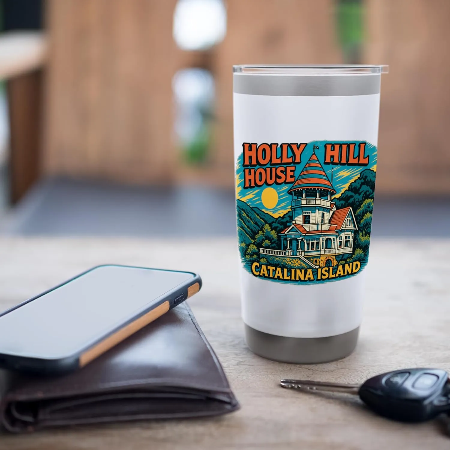 Holly Hill House, Catalina Island | Print On Front Stainless Steel Insulated Tumbler