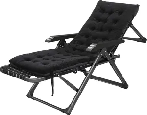 Home Leisure Chair Garden Lounge Chair Portable Folding Sun Lounger Recliner Chairs with Cushion Outdoor Deck Vision