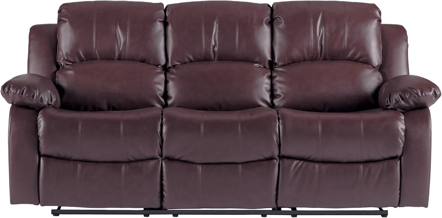 Homelegance Resonance 83" Bonded Leather Double Reclining Sofa, Brown