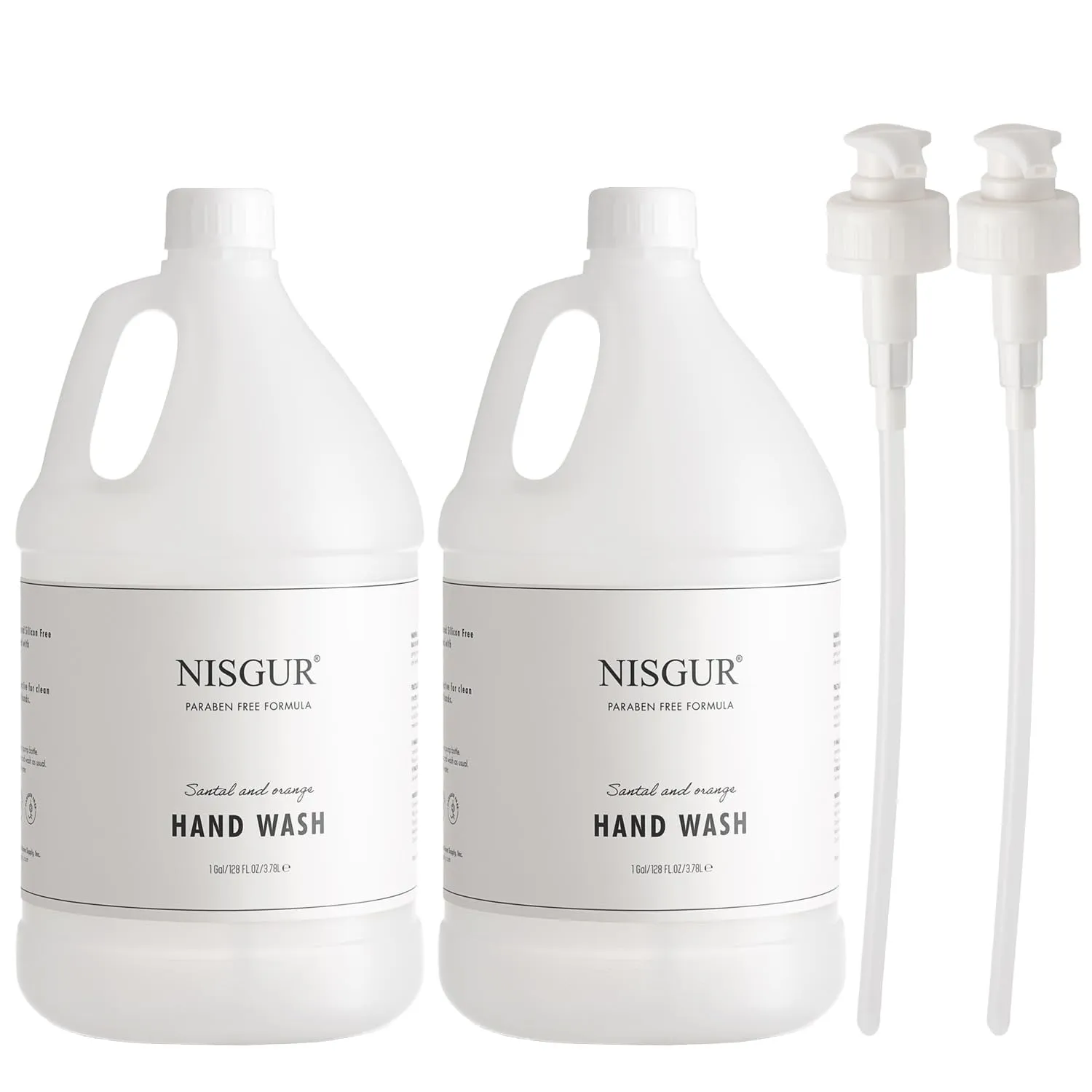 Hotel Hand Wash in Gallon Size 1 Gallon Each Total 2 Gallon Jugs with Extra Pump Dispenser to Refill Wall-mounted and Stand Dispenser Aloe vera, Green Tea Extract Infused Hotel Toiletries