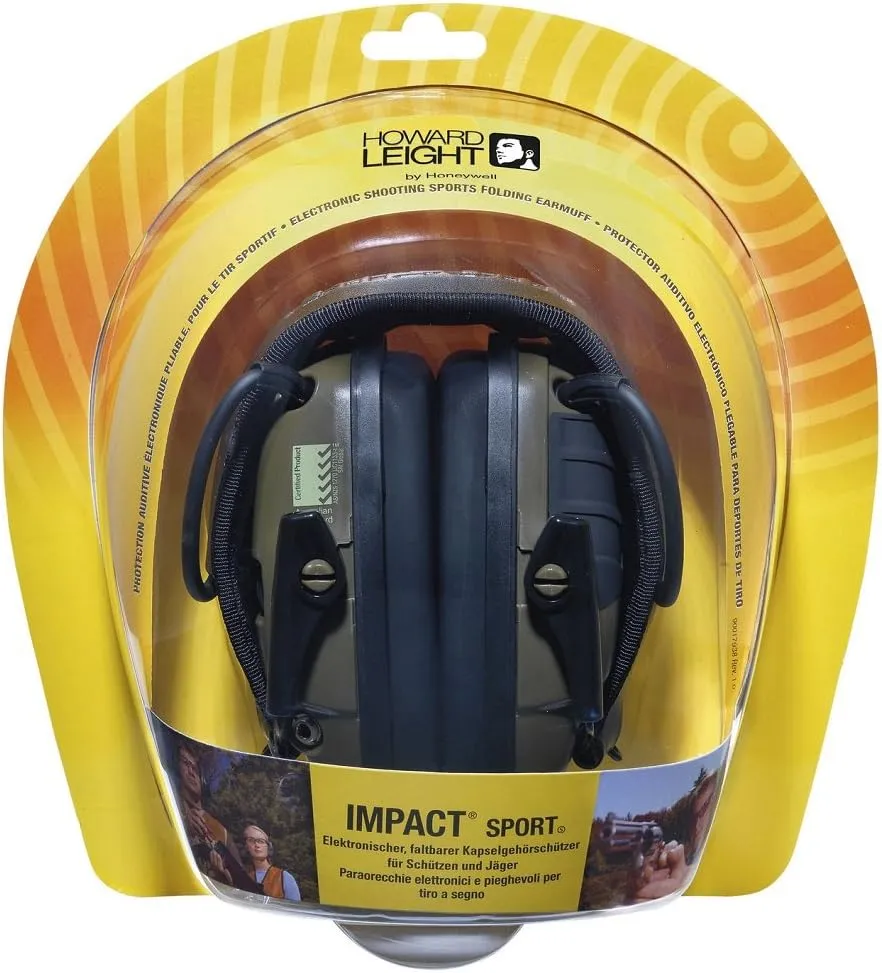 Howard Leight by Honeywell Impact Sport Sound Amplification Electronic Earmuff, Green (R - 01526)