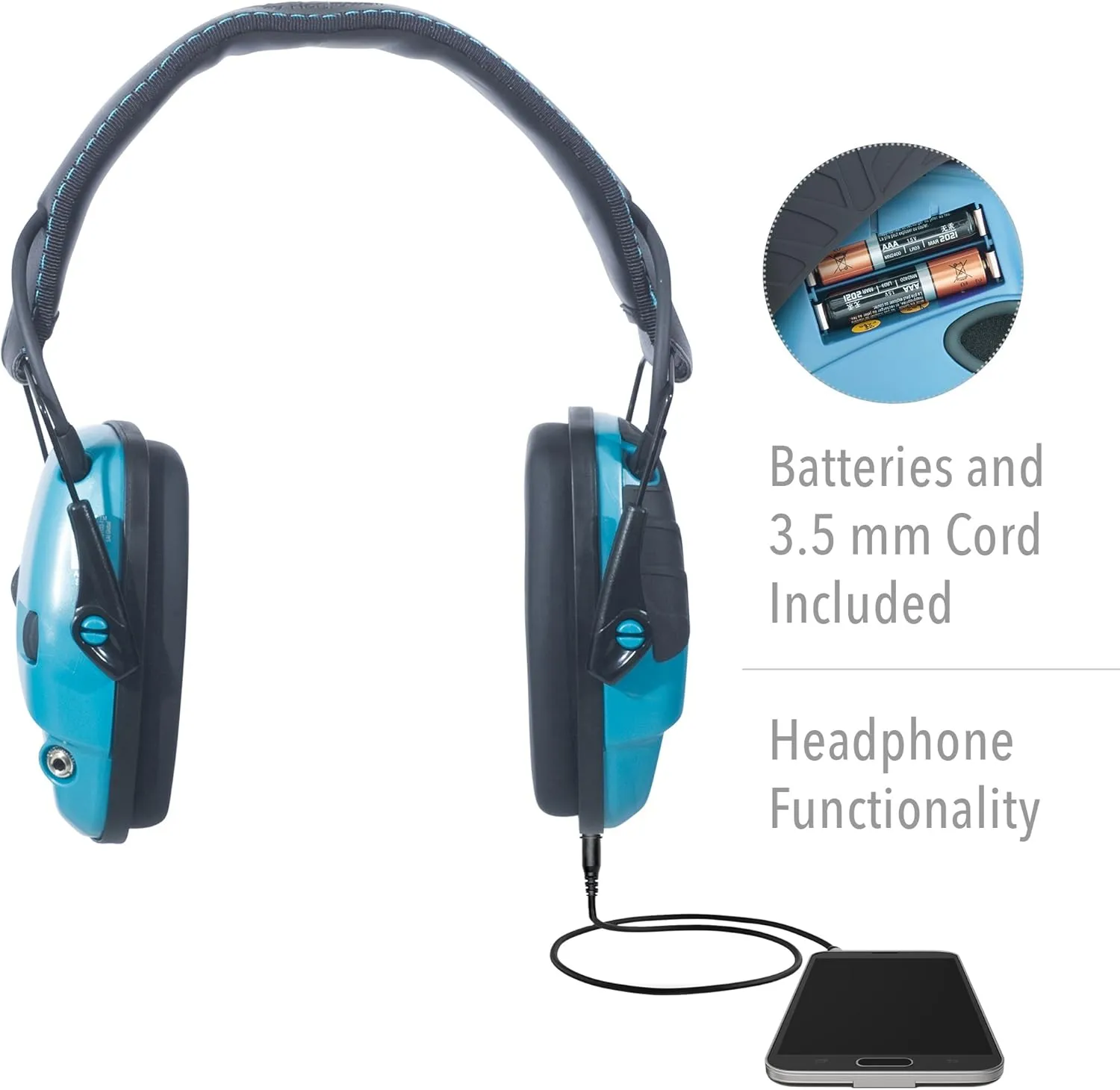 Howard Leight by Honeywell Impact Sport Sound Amplification Electronic Shooting Earmuff, Teal