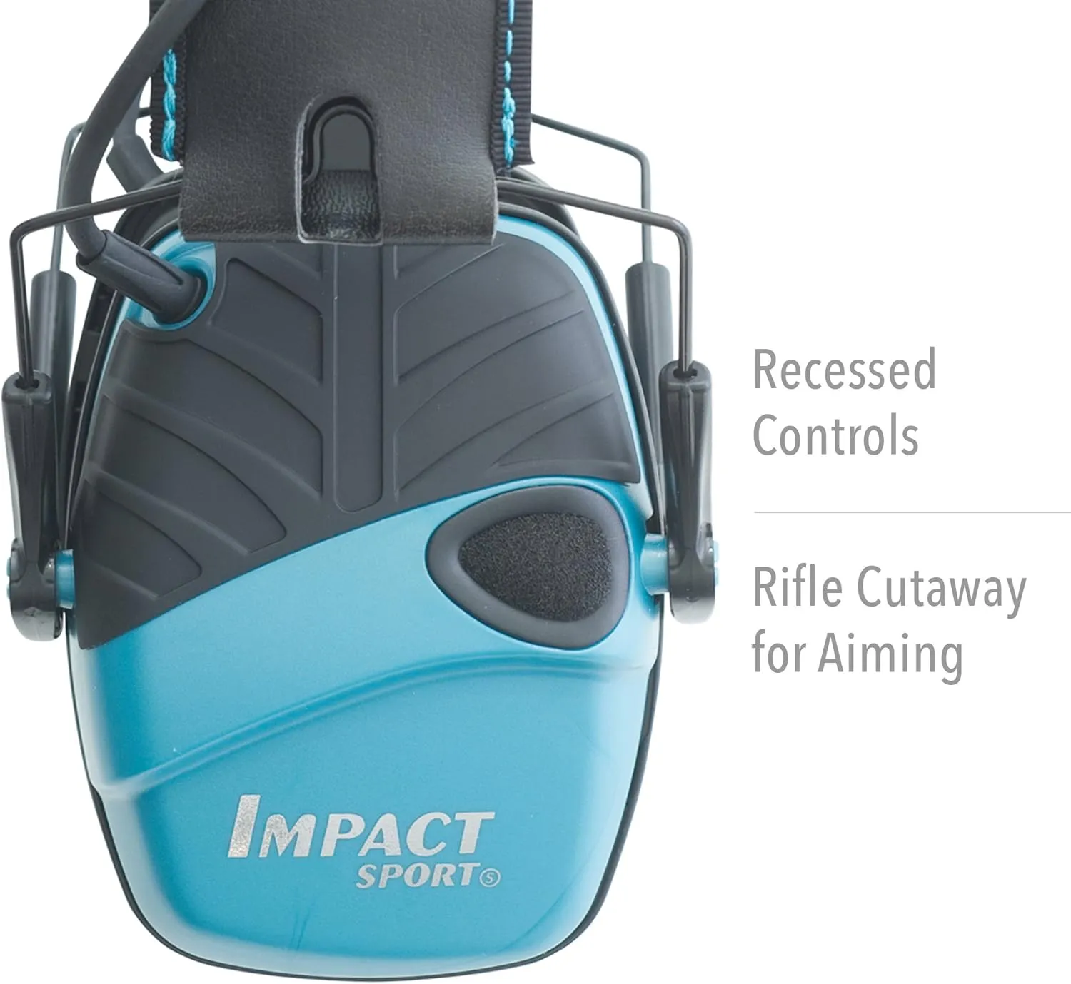 Howard Leight by Honeywell Impact Sport Sound Amplification Electronic Shooting Earmuff, Teal