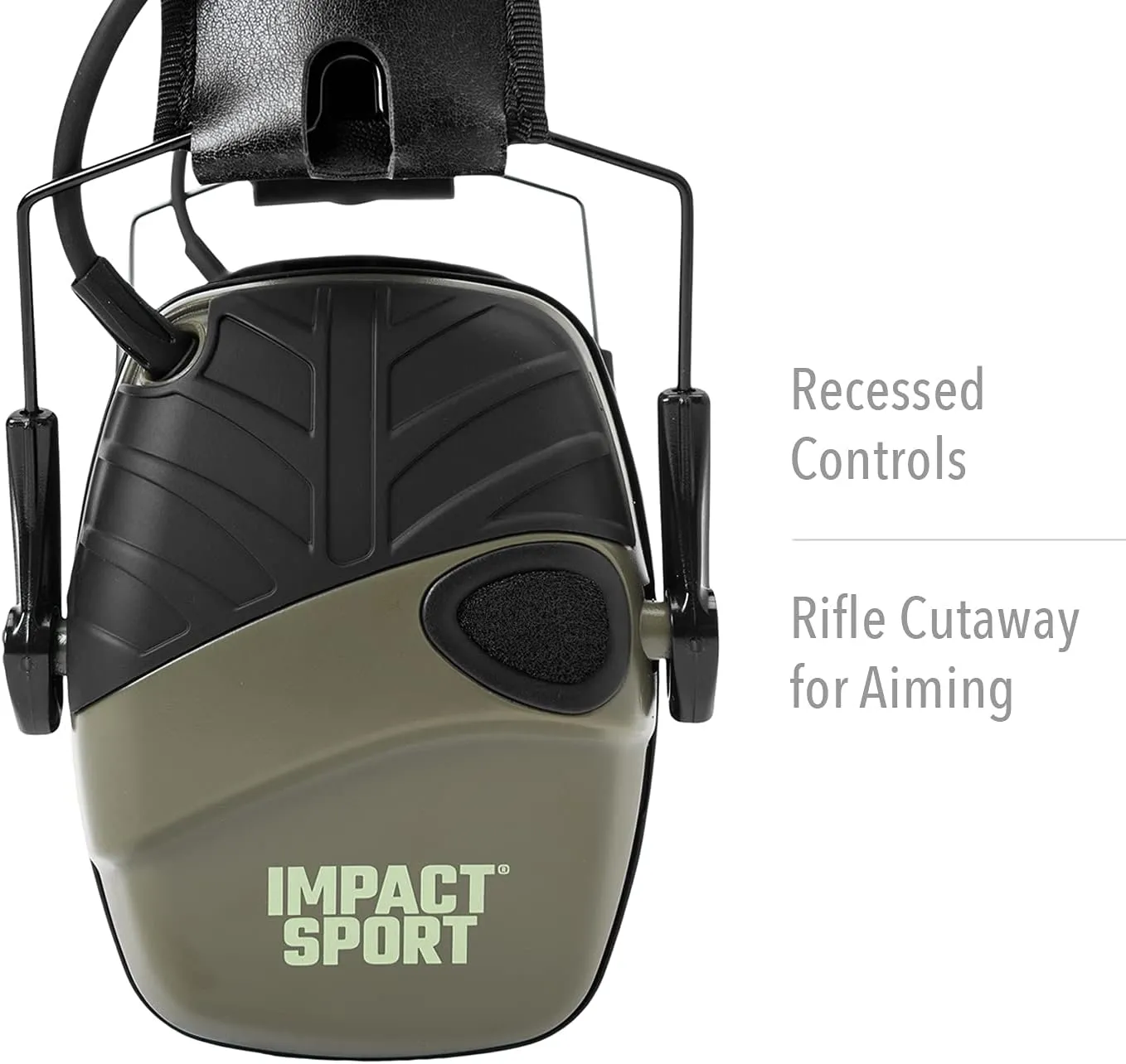 Howard Leight R-01526-PK2 by Honeywell Impact Sport Sound Amplification Electronic Shooting Earmuff, Green 2-Pack