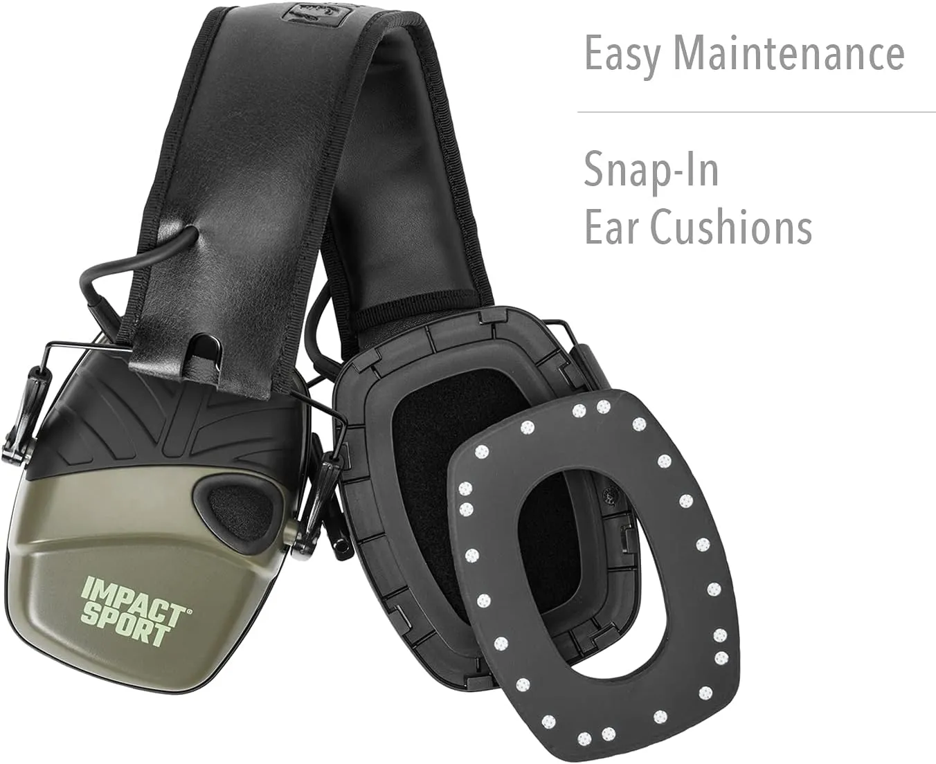 Howard Leight R-01526-PK2 by Honeywell Impact Sport Sound Amplification Electronic Shooting Earmuff, Green 2-Pack