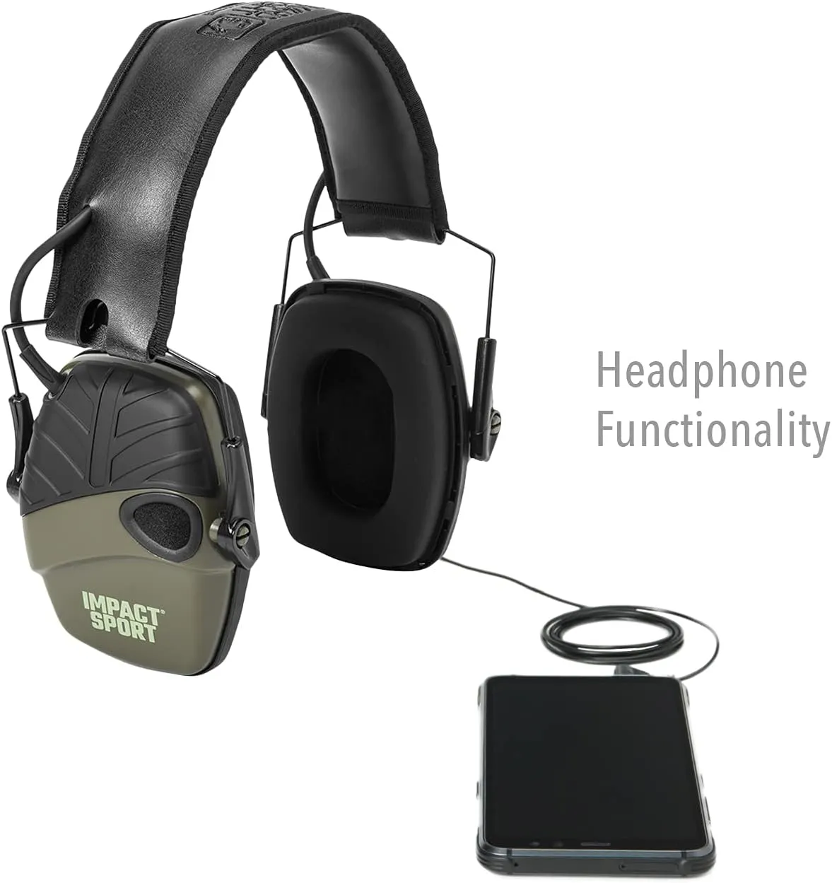 Howard Leight R-01526-PK2 by Honeywell Impact Sport Sound Amplification Electronic Shooting Earmuff, Green 2-Pack