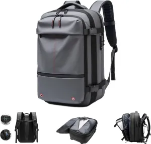 Hrtesus Alepeak Vacuum Backpack, Vacpack Backpack, 60L Expandable Backpack with Vacuum Compression, Large-capacity Backpack (Gray)