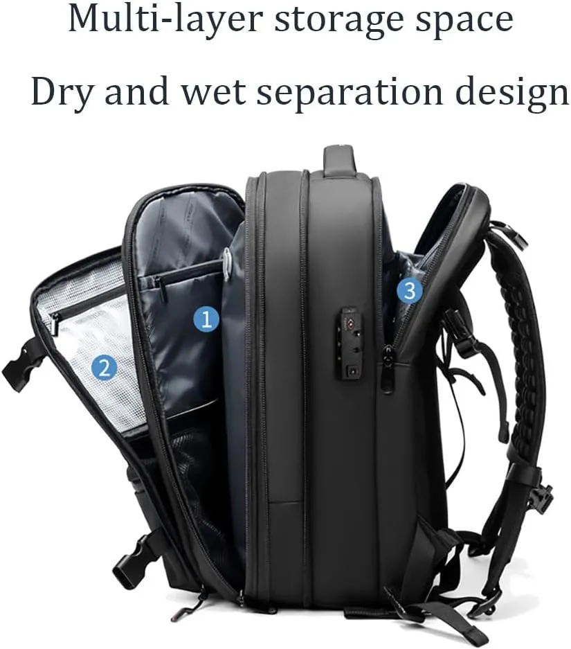 Hrtesus Alepeak Vacuum Backpack, Vacpack Backpack, 60L Expandable Backpack with Vacuum Compression, Large-capacity Backpack (Gray)
