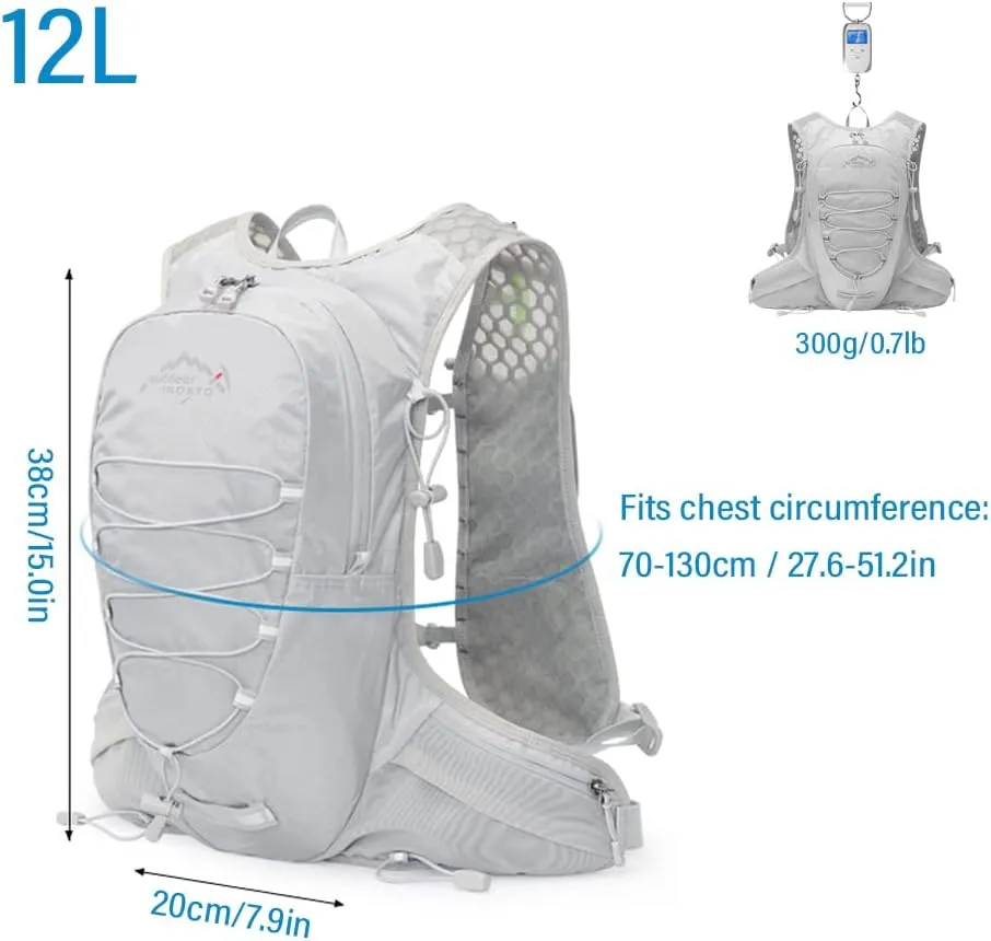 HXBER 12L Cycle Hydration Backpack Lightweight Riding Vest Pack Backpack for Outdoor Running Camping Hiking Mountaineering