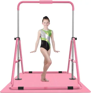 HYD-Parts Gymnastics Bar Kids, Junior Training Bar, Height Adjustable Horizontal Bars, Folding Gymnastics Bars Monkey Bars for Kids