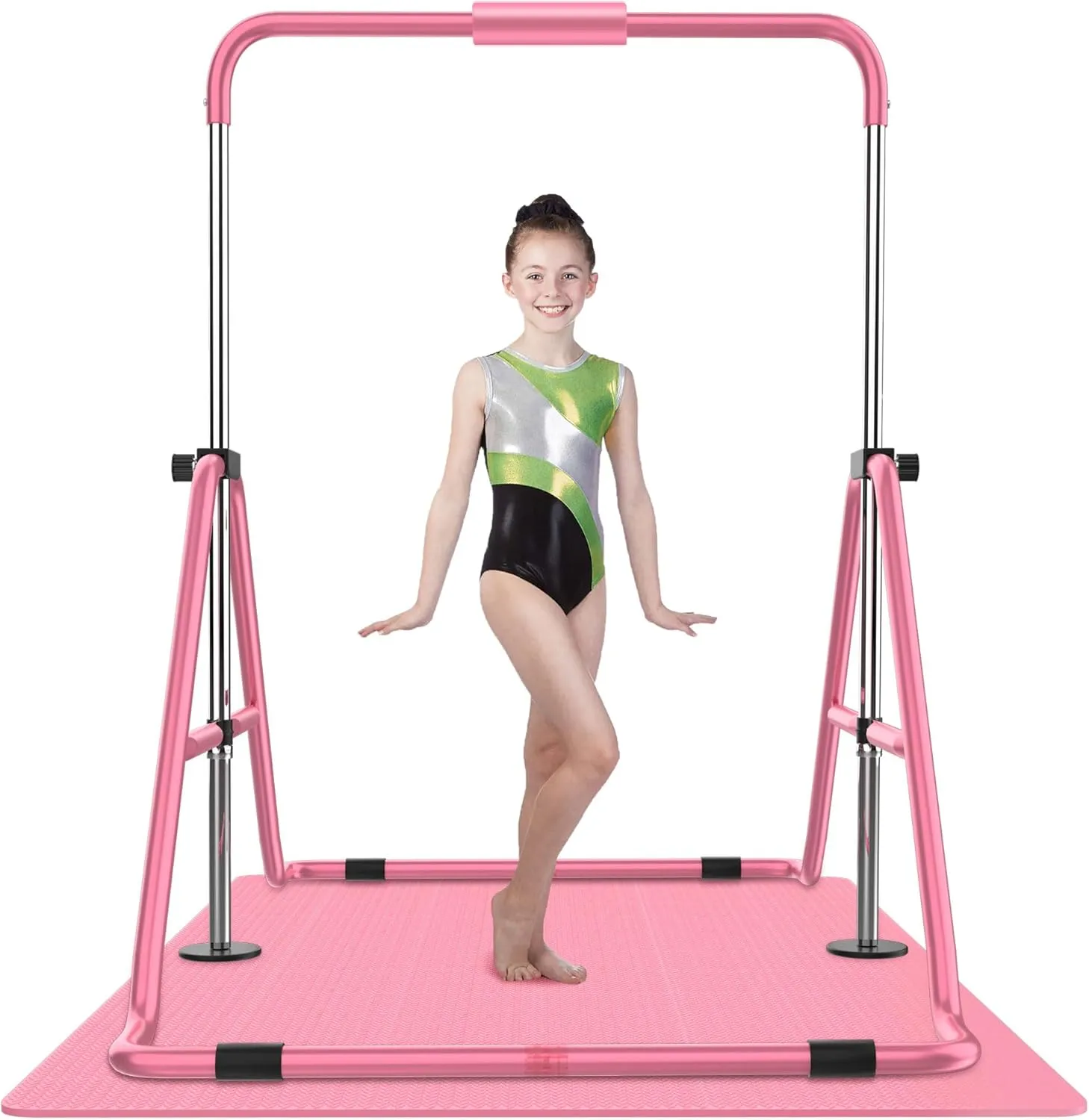 HYD-Parts Gymnastics Bar Kids, Junior Training Bar, Height Adjustable Horizontal Bars, Folding Gymnastics Bars Monkey Bars for Kids