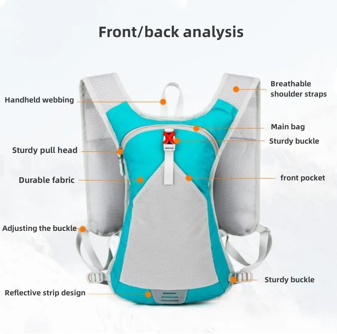 Hydration Vest and Backpack for Running，Breathable and Adjustable and Convenience，Lightweight Running Backpack, Also for Cycling, Hiking, Ski, Snow for Men, Women & Kids