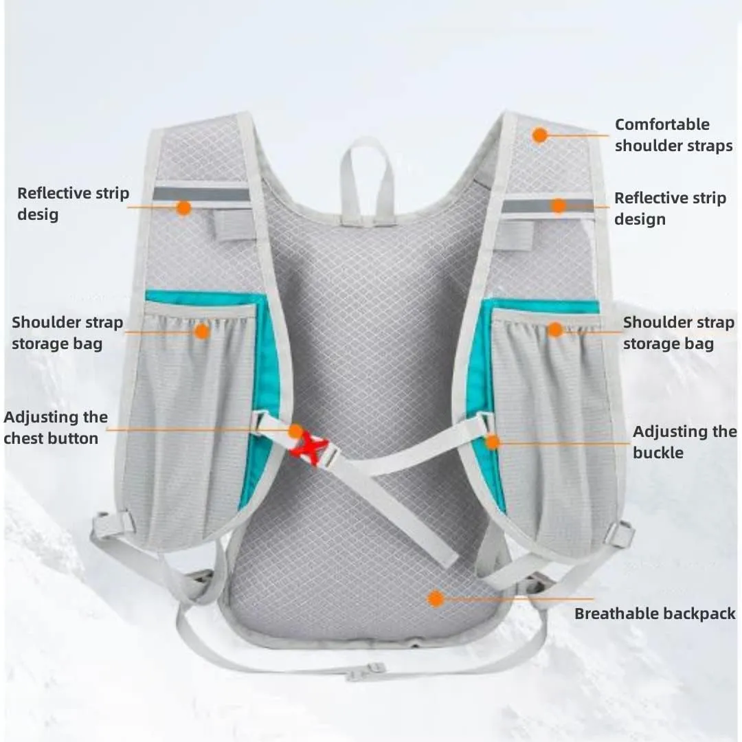 Hydration Vest and Backpack for Running，Breathable and Adjustable and Convenience，Lightweight Running Backpack, Also for Cycling, Hiking, Ski, Snow for Men, Women & Kids