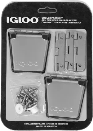 Igloo Cooler Heavy-Duty Stainless Steel Parts Kit - 2 Latches, 3 Hinges, Latch Posts & Screws - Marine-Grade, Corrosion-Resistant Parts