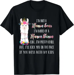I'm not a mama bear i'm more of a mama llama floral T-shirt T-Shirt