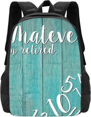 I'M Retired Rustic Wood Funny Retirement Blue Lightweight Packable Backpack Travel Casual Hiking Daypack Foldable Backpack For Men Women