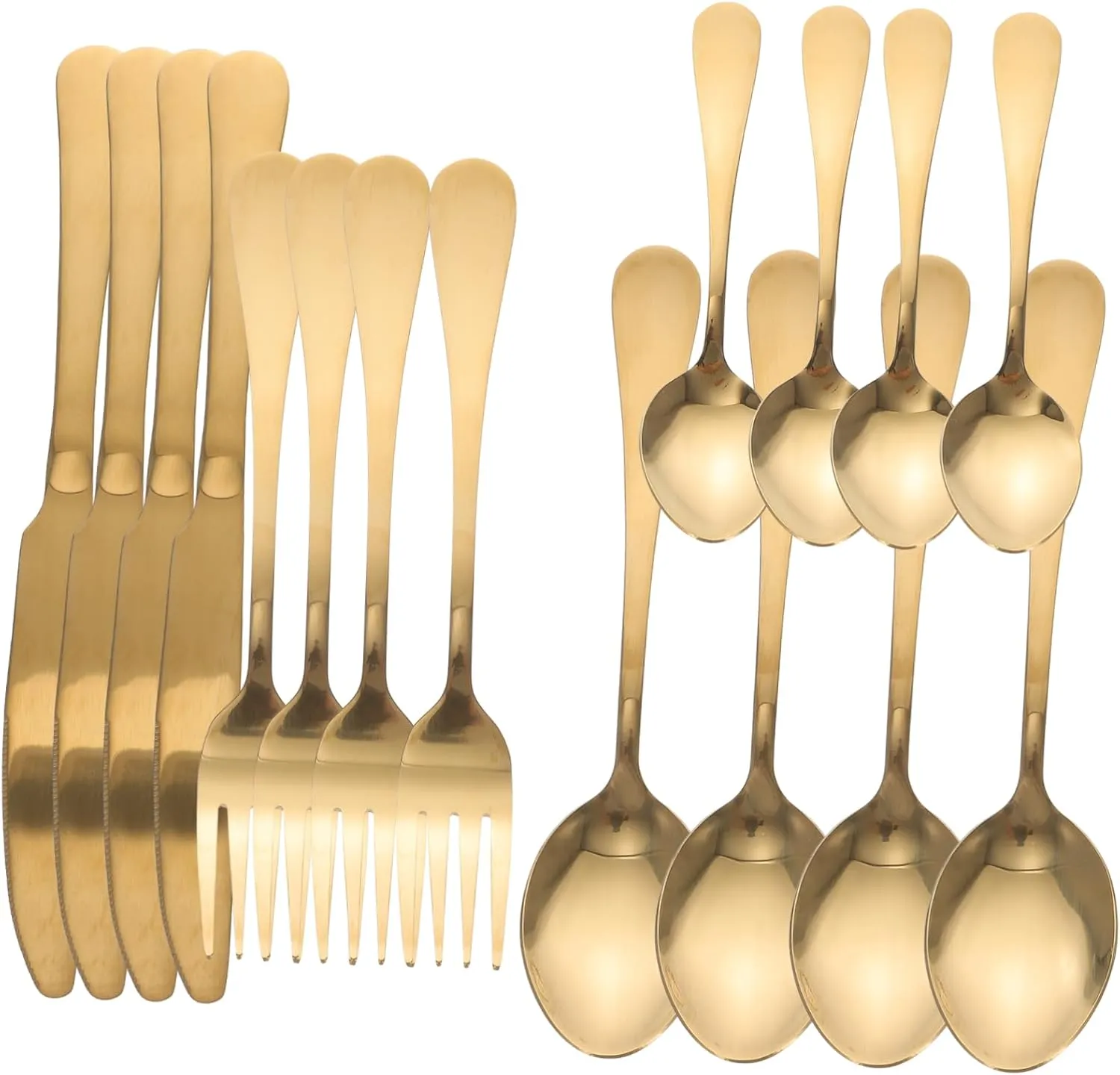 IMIKEYA Stainless Steel Fork Spoon Set White Silverware for Home Supplies Western Dinnerware