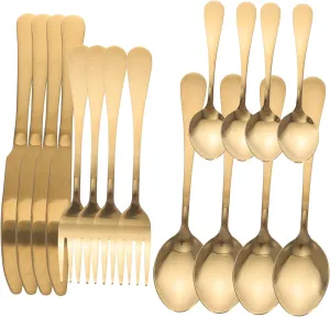 IMIKEYA Stainless Steel Fork Spoon Set White Silverware for Home Supplies Western Dinnerware