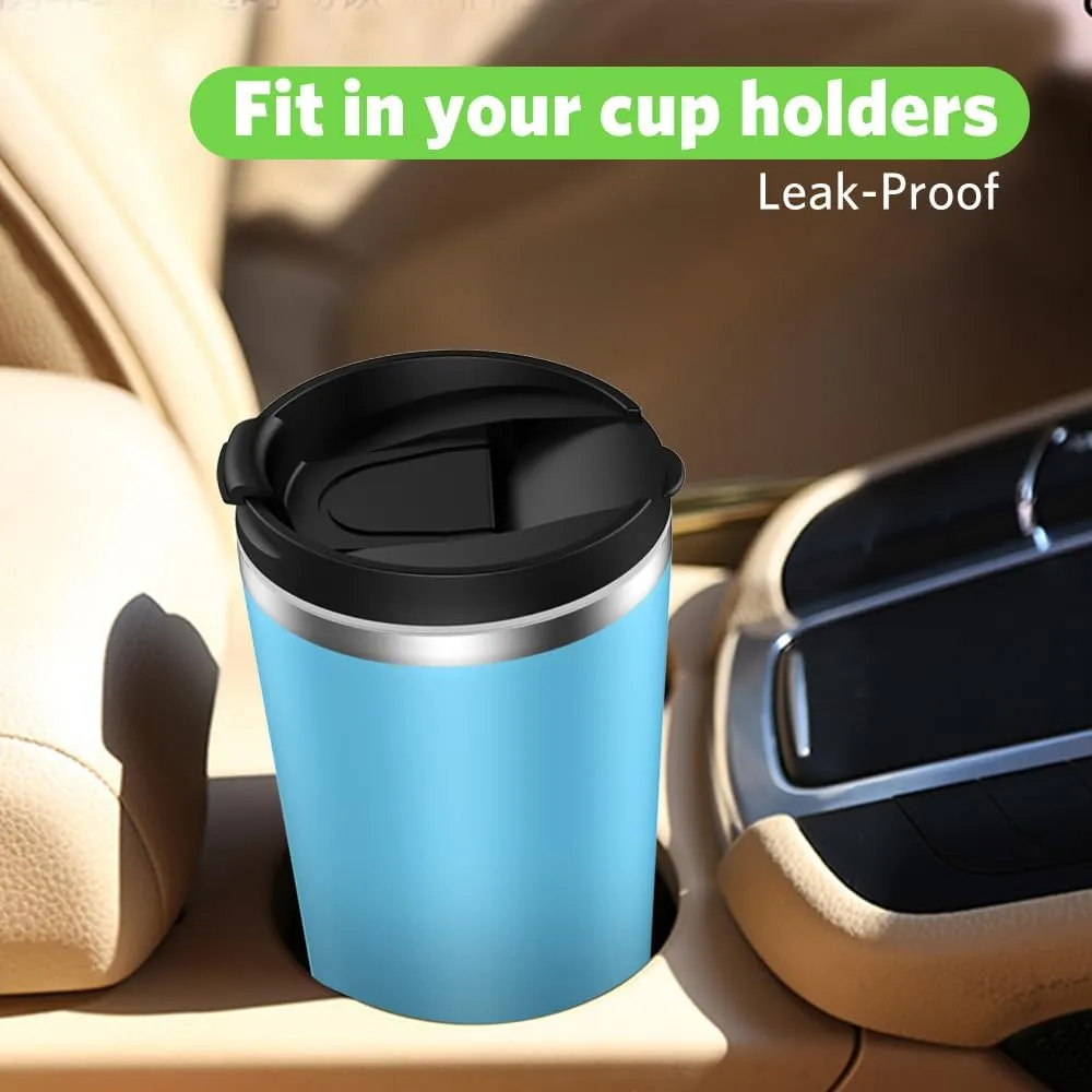 Insulated Coffee Mug with Ceramic Coating, 18oz Travel Mug with Leak-proof Lid, Vacuum Double-wall Tumbler, Stainless Steel Thermal Cup for Tea, Hot Cocoa, Cold Beverage, Ice Drinks