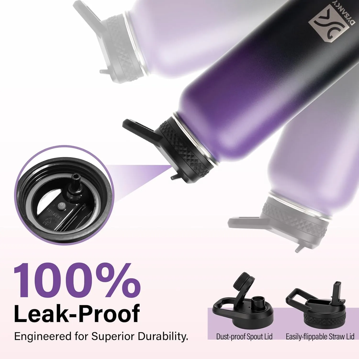 Insulated Water Bottle | Thickened Stainless Steel Vacuum Metal Thermos | Portable Sports Water Jug for Gym and Hiking with Straw, Carrier Bag, Handle Strap | BPA-Free 32 oz