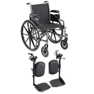 Invacare Series Tracer SX5 Everyday Folding Wheelchair for Adult with 20" Seat Width and Legrests & Desk Arms