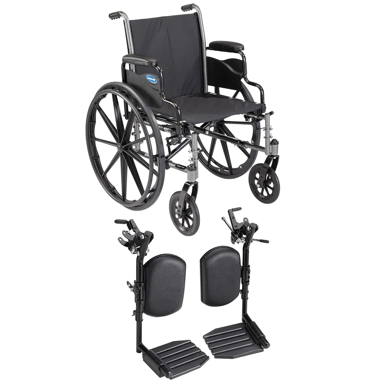 Invacare Series Tracer SX5 Everyday Folding Wheelchair for Adult with 20" Seat Width and Legrests & Desk Arms