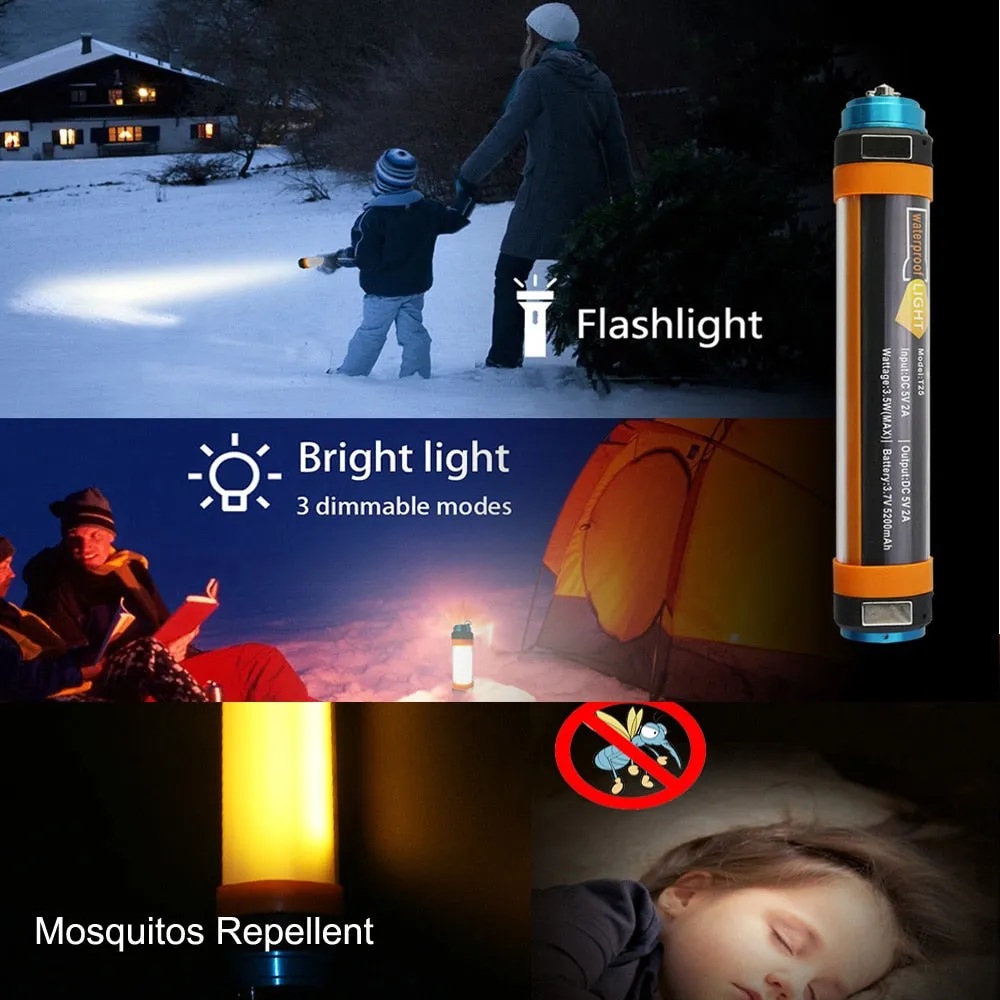 IP68 LED Camping Lantern with Magnet Tent Light USB Charging