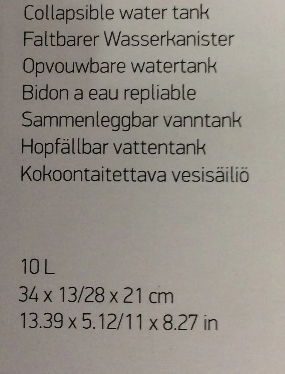 Isabella collapsible water tank 10lt