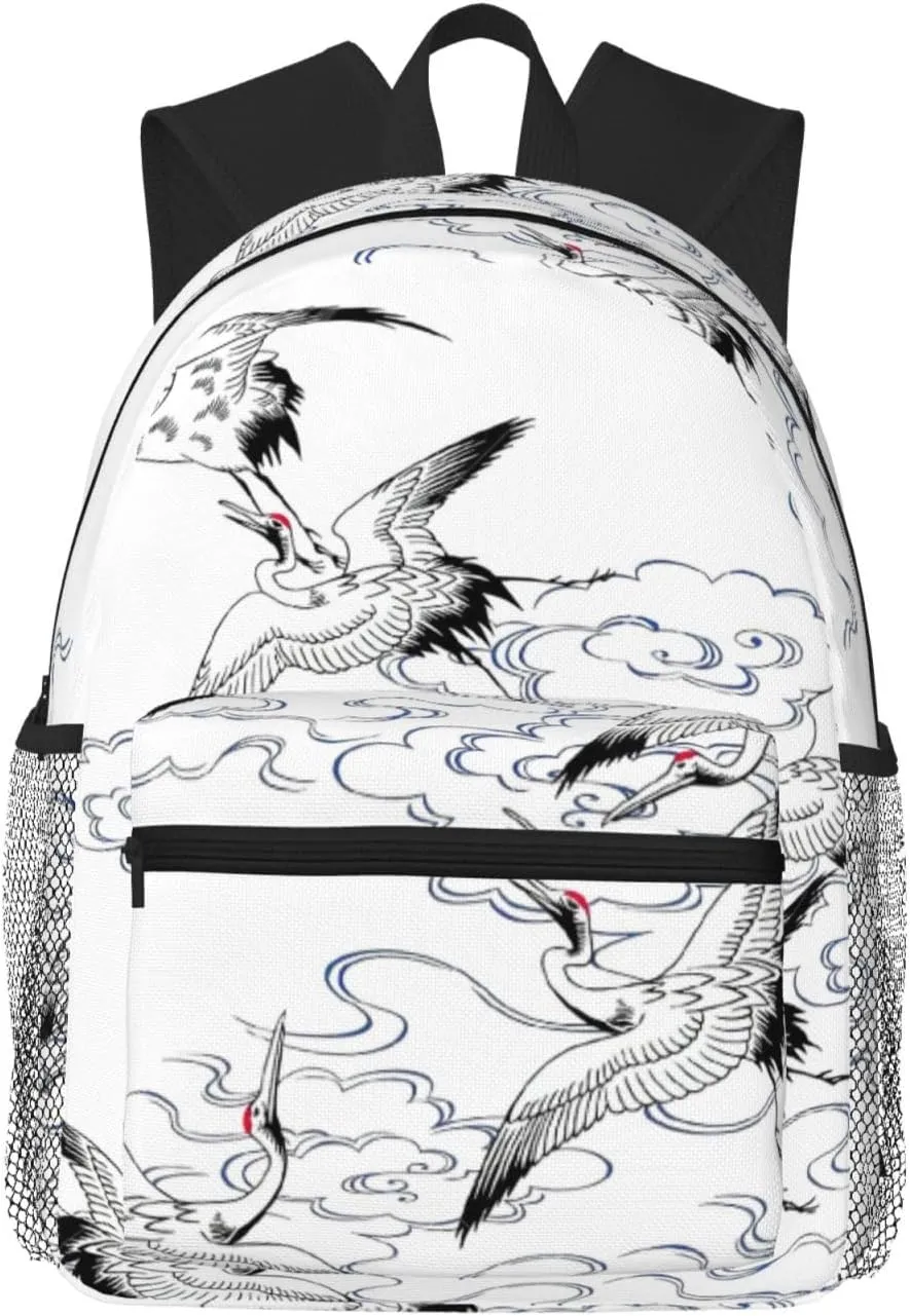 Japanese Crane Lightweight and Comfortable Casual Backpack MultiPurpose Day Bag, Travel Laptop Backpack