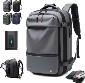 Jet Pack Pro Travel, Airback Backpack,Travel Smart With Vacuum Compression & Waterproof Design(Gray-Air pump)