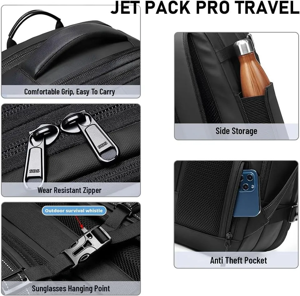 Jet Pack Pro Travel, Airback Backpack,Travel Smart With Vacuum Compression & Waterproof Design(Gray-No Air pump)