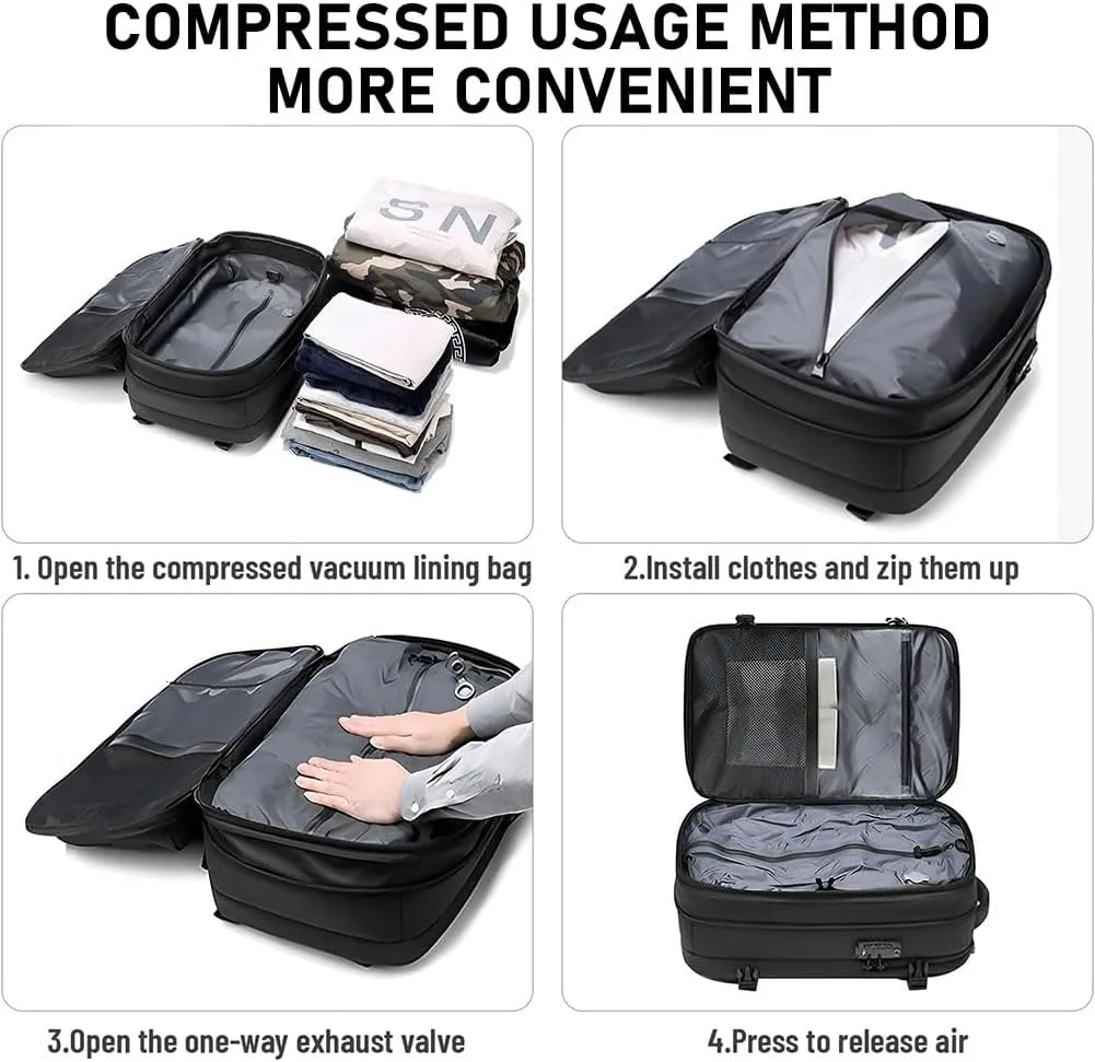Jet Pack Pro Travel, Airback Backpack,Travel Smart With Vacuum Compression & Waterproof Design(Gray-No Air pump)